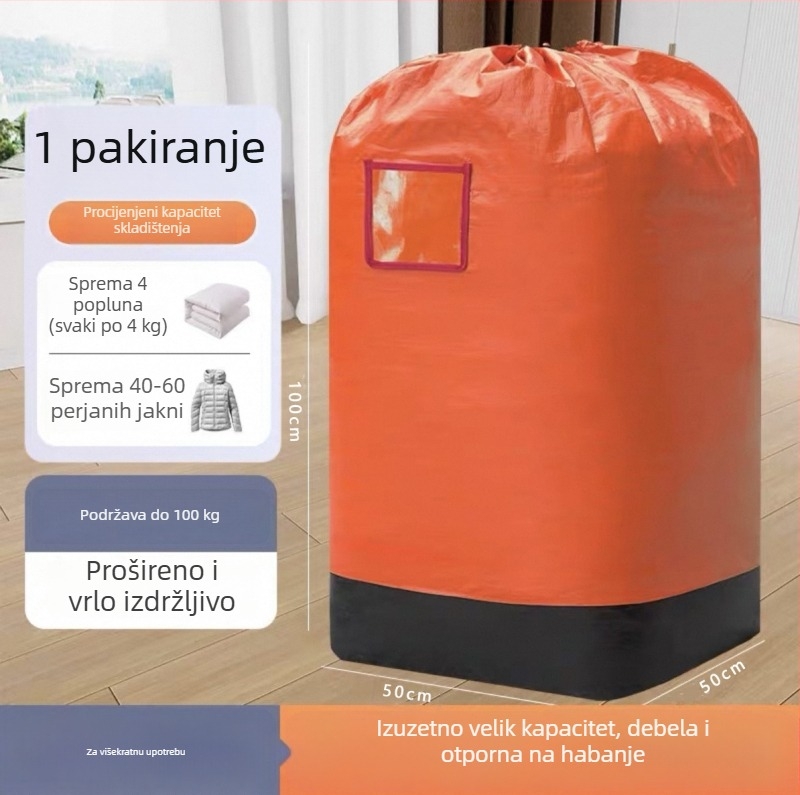 Plastična tkana torba s PE premazom, velika kapaciteta, prozirne džepove, vodootporna, samozatvarajuće zatvaranje, za preseljenje i otpremu paketa