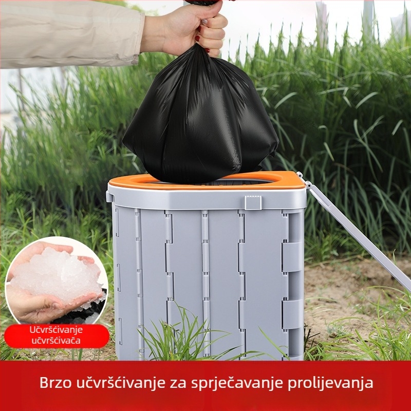 Prijenosna sklopiva toaleta za vanjsku upotrebu, za automobil i kampiranje