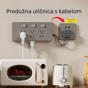 86-tip produžni priključak s indikatorom, površinski montiran, više utičnica, bez žice, pojedinačno upravljive utičnice