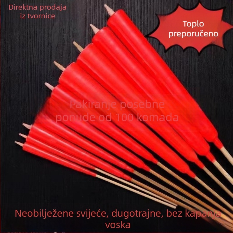 Sveče bez natpisa s blagim dimom i bez kapanja voska, crvene svadbene svijeće na bambusnim štapićima za kućne obrede Budhe