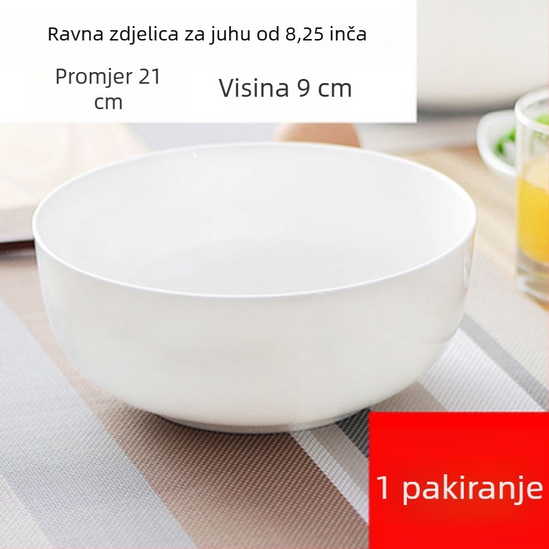 Velike bijele zdjele od kostnog porculana za juhu i salatu, promjer 5/7/9 inča, bez olova, za kućnu upotrebu