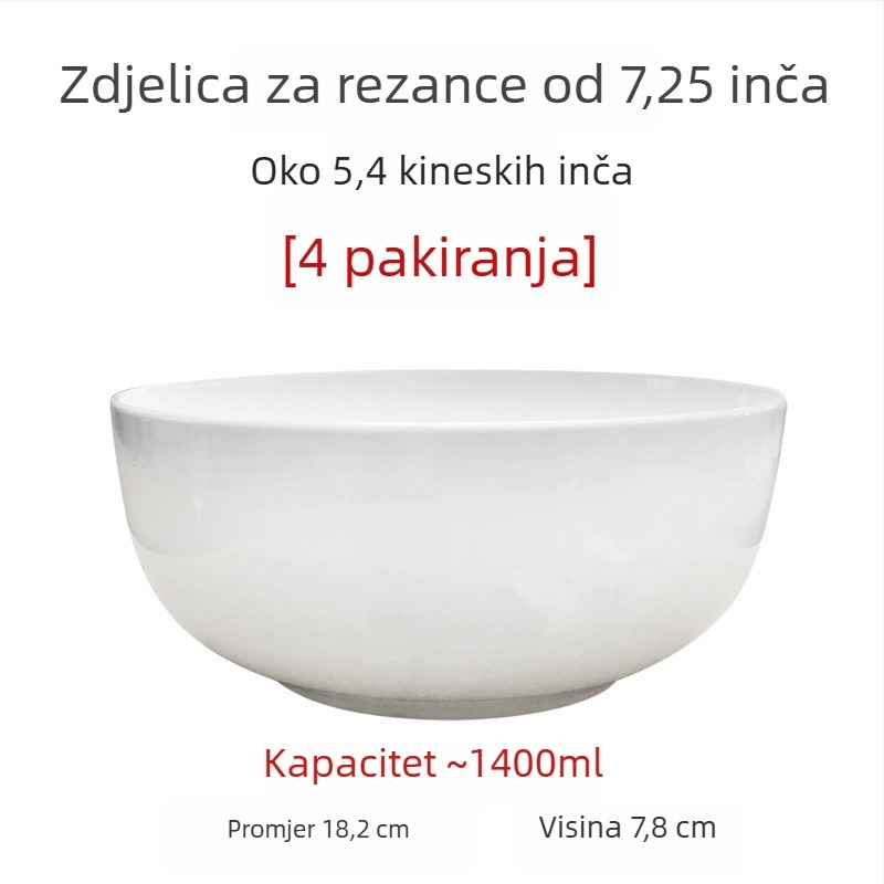 Velike bijele zdjele od kostnog porculana za juhu i salatu, promjer 5/7/9 inča, bez olova, za kućnu upotrebu