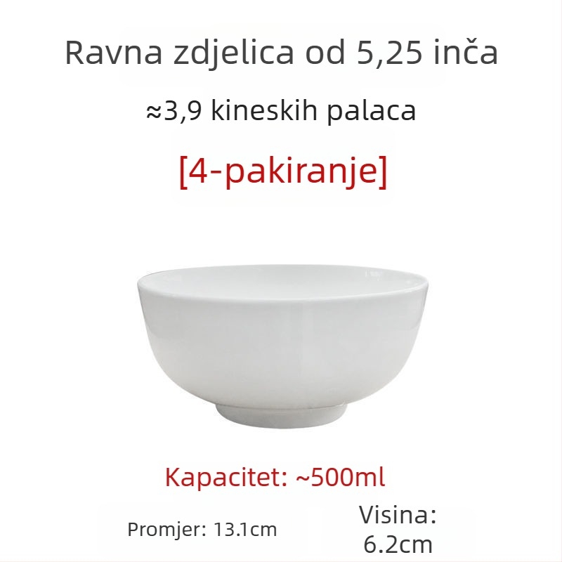 Velike bijele zdjele od kostnog porculana za juhu i salatu, promjer 5/7/9 inča, bez olova, za kućnu upotrebu