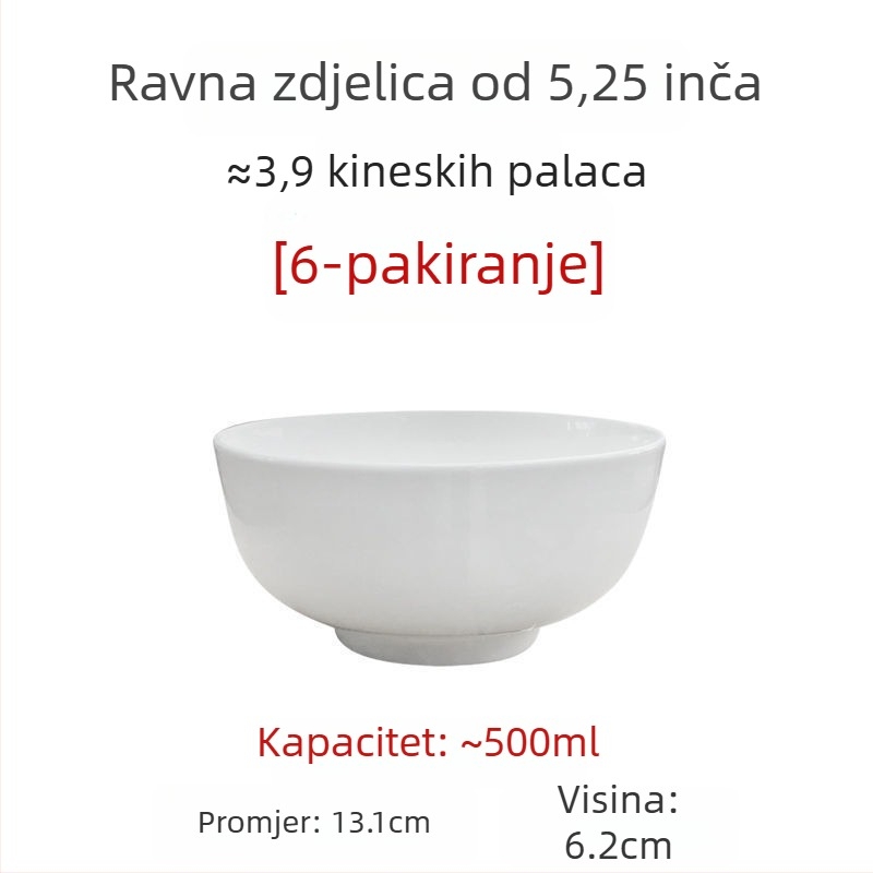 Velike bijele zdjele od kostnog porculana za juhu i salatu, promjer 5/7/9 inča, bez olova, za kućnu upotrebu