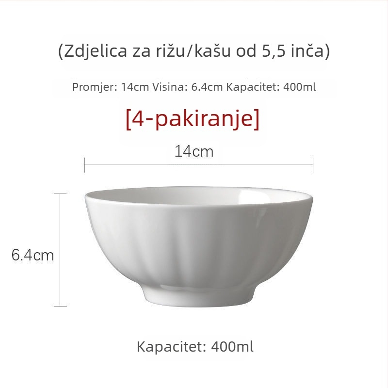 Velike bijele zdjele od kostnog porculana za juhu i salatu, promjer 5/7/9 inča, bez olova, za kućnu upotrebu