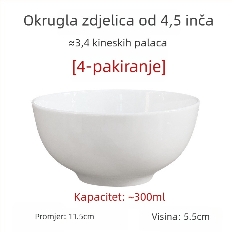 Velike bijele zdjele od kostnog porculana za juhu i salatu, promjer 5/7/9 inča, bez olova, za kućnu upotrebu