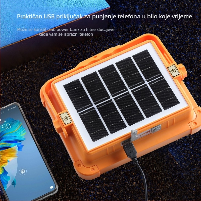 Solarni LED reflektor za upozorenje, prijenosno vanjsko radno osvjetljenje za kampiranje i noćne tržnice, model GZ-D08, Xinster