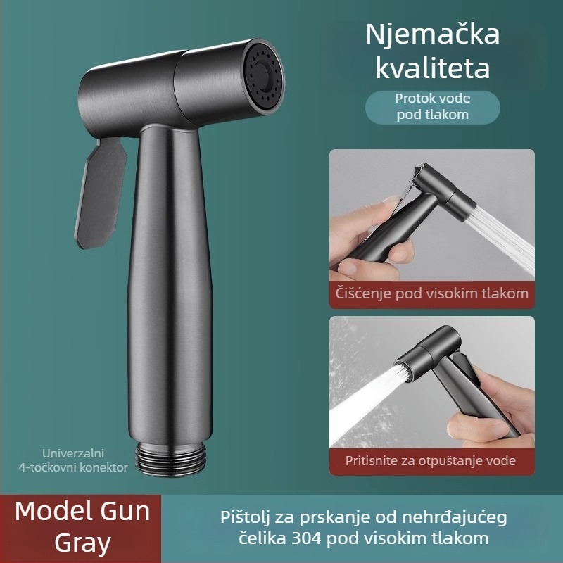 Set tuš za WC od nehrđajućeg čelika — visokotlačni vodeni pištolj za kupaonicu