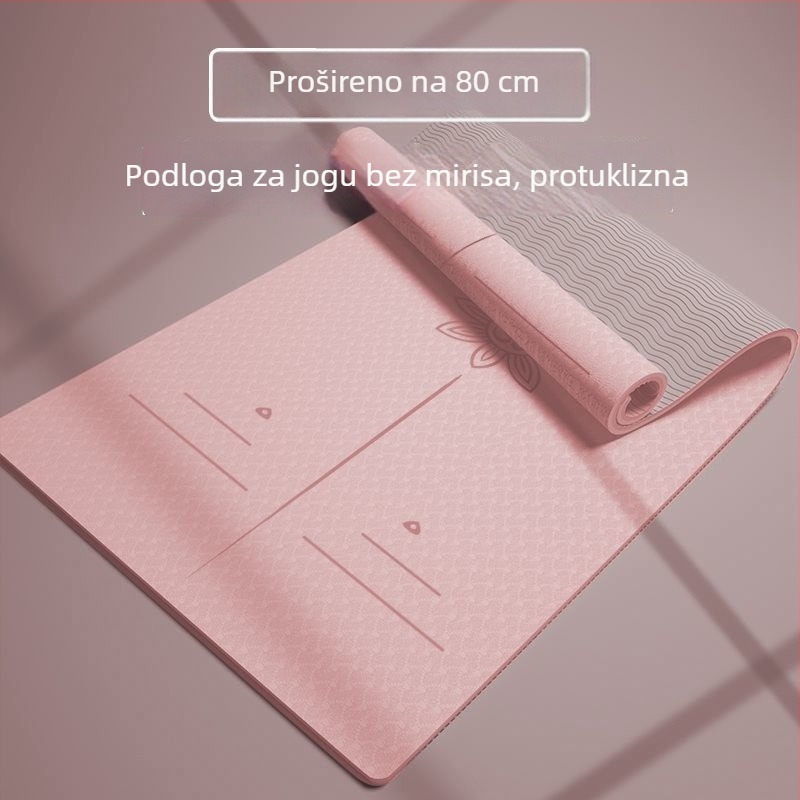 Joga prostirka, protiv klizanja, dodatno debela i široka, apsorbira udarce i zvuk, za kućnu upotrebu i unutarnje vježbe; podloga za preskakanje užeta s blagom manom
