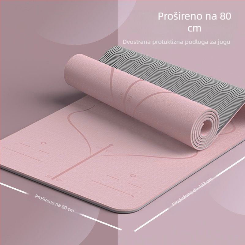 Joga prostirka, protiv klizanja, dodatno debela i široka, apsorbira udarce i zvuk, za kućnu upotrebu i unutarnje vježbe; podloga za preskakanje užeta s blagom manom