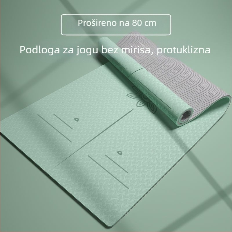 Joga prostirka, protiv klizanja, dodatno debela i široka, apsorbira udarce i zvuk, za kućnu upotrebu i unutarnje vježbe; podloga za preskakanje užeta s blagom manom