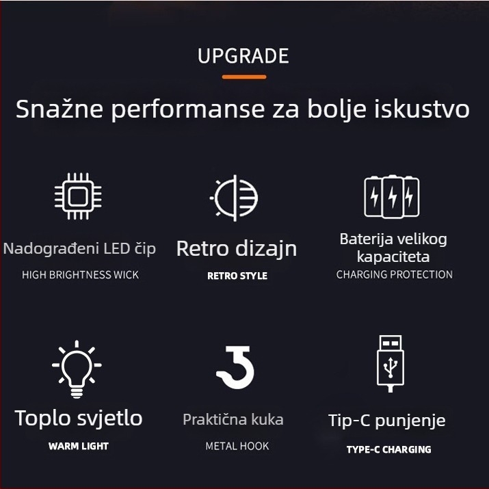 Solarni prijenosni reflektor s USB-om, višenamjensko nužno osvjetljenje, IP44, za unutarnju i vanjsku upotrebu
