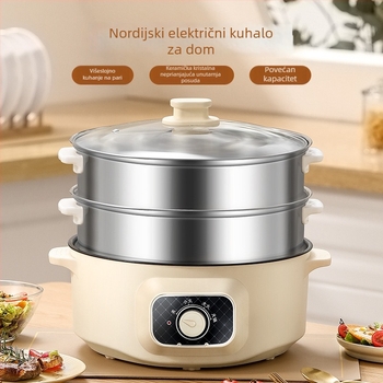 Višefunkcijski električni parovarnik za kućnu upotrebu, velike kapacitete, trostruki sloj, s programabilnim timerom i pametnim kuhanjem na paru.