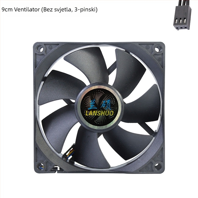 ARGB bijeli ventilator kućišta i CPU ventilator, 9 cm, tih, kontrola temperature i regulacija brzine za stolna računala