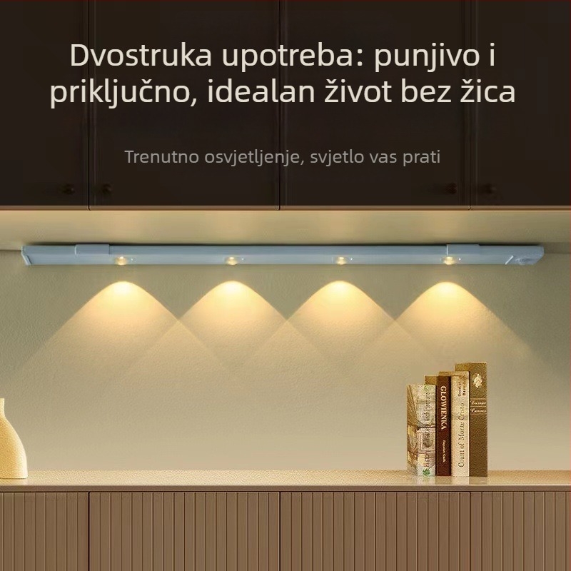 Svjetlo s detekcijom pokreta, ultra tanko, svjetlo u obliku mačjeg oka, napajano baterijom, samoljepljivo, noćno svjetlo za garderobu i ormarić