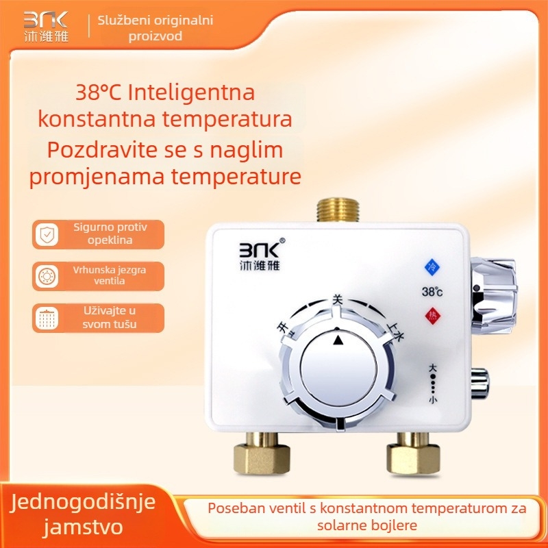 Bakar termostatski miješajući ventil za solarnu grijanje vode, inteligentna kontrola temperature, tuš slavina i prekidač bojlera