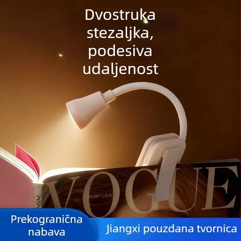 Mini LED lampica s USB napajanjem, noćna svjetiljka za dom, lampica za čitanje s klipsom za knjigu, zaštita očiju, prijenosno studijsko svjetlo