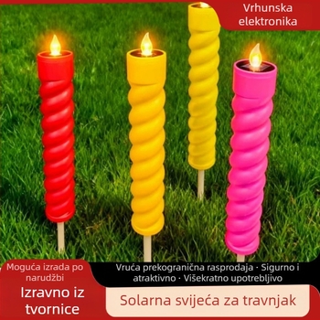 Spiralne solarne LED svijeće za travnjak