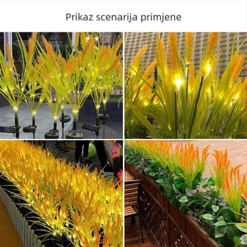 Solarna LED rasvjeta za vrt s dizajnom zrna riže i pšenice za unutarnju i vanjsku dekoraciju vrta