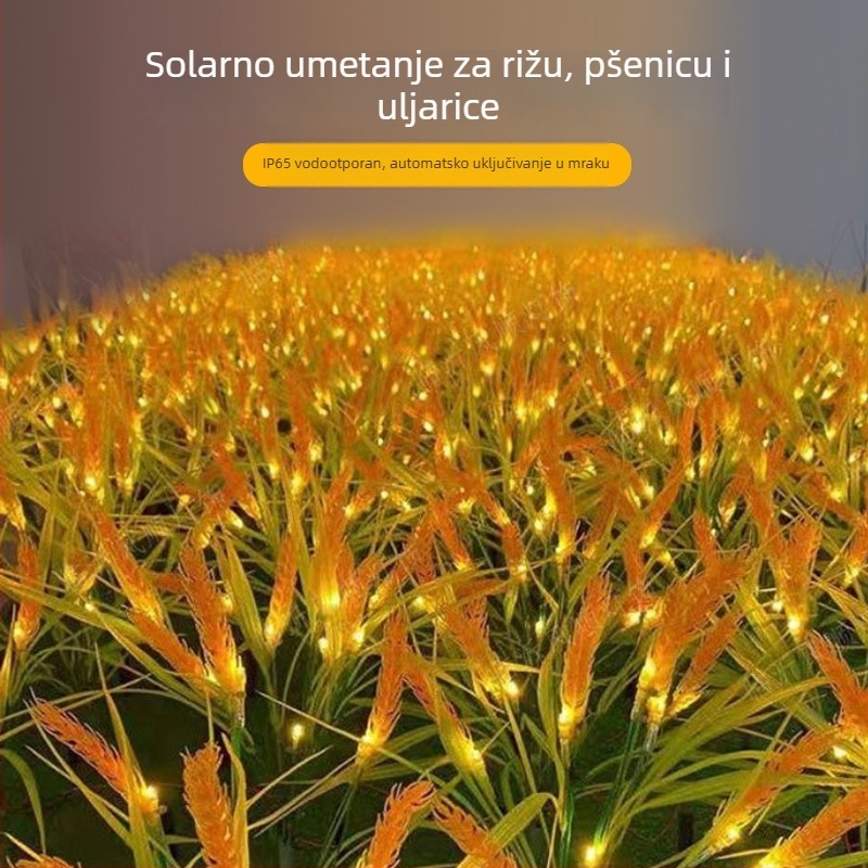 Solarna LED rasvjeta za vrt s dizajnom zrna riže i pšenice za unutarnju i vanjsku dekoraciju vrta
