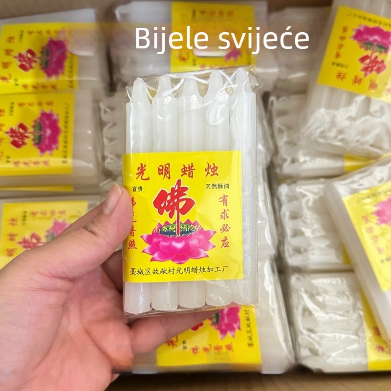 Crvene svijeće duljine 11 cm, paket od 10 komada, kućno nužno osvjetljenje