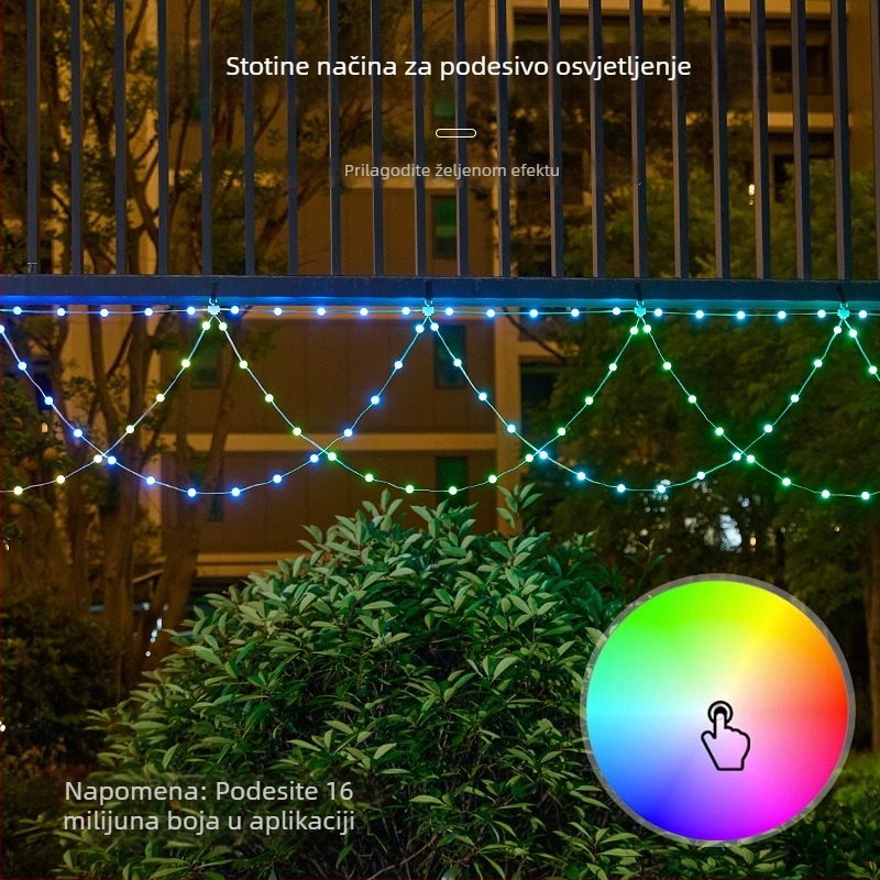 Solarne LED svjetiljke s kožnim užetom za nadvožnjak, balkon i dvorište – dekorativne svjetlosti za Božić i blagdansku atmosferu
