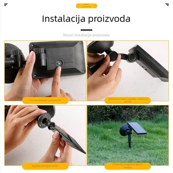 Solarna vrtna svjetiljka s kolcem za postavljanje, vodootporna, dvostruka namjena – osvjetljenje dvorišta, travnjaka i drveća