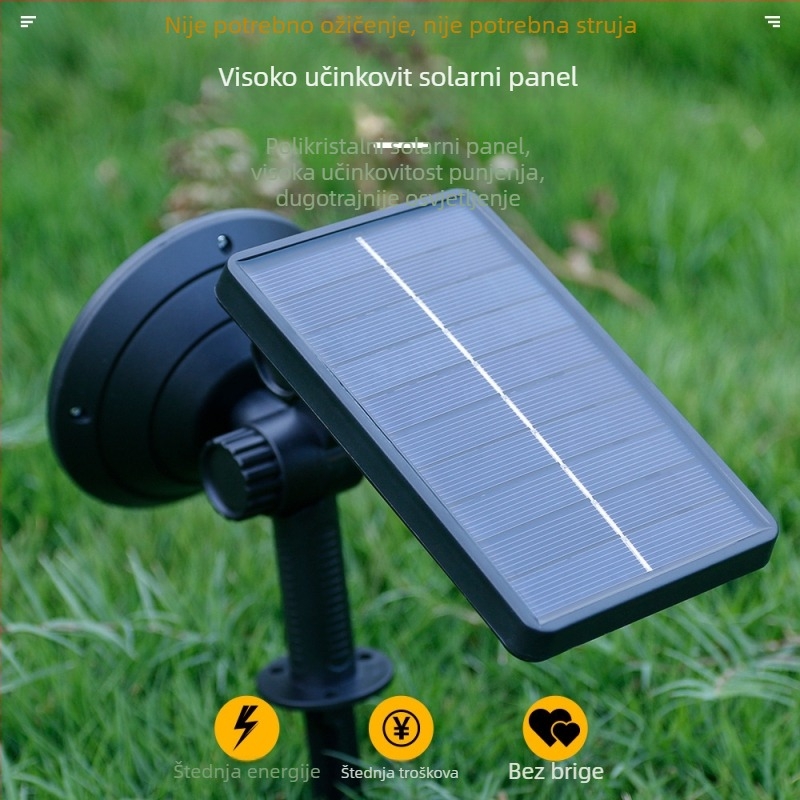 Solarna vrtna svjetiljka s kolcem za postavljanje, vodootporna, dvostruka namjena – osvjetljenje dvorišta, travnjaka i drveća