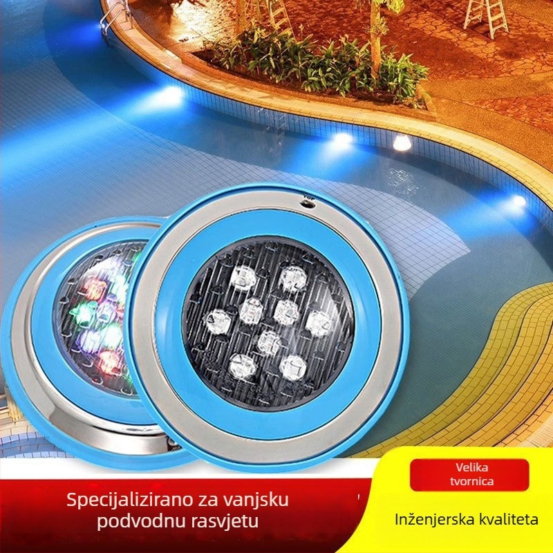 Podvodna LED svjetiljka za bazen, vodootporna, šarolita podvodna rasvjeta, ugrađeni podvodni reflektor, kuglasta rasvjeta za krajinu