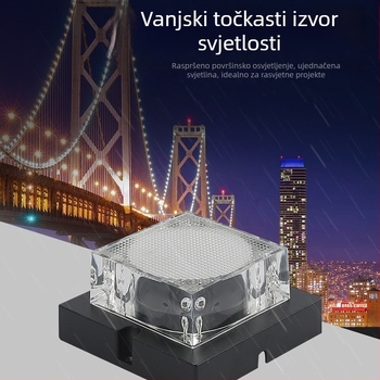 LED točkovni izvor svjetla 90x90, kućište od lijevanog aluminija s PC poklopcem, vanjsko rasvjetno osvjetljenje za mostove i fasade zgrada