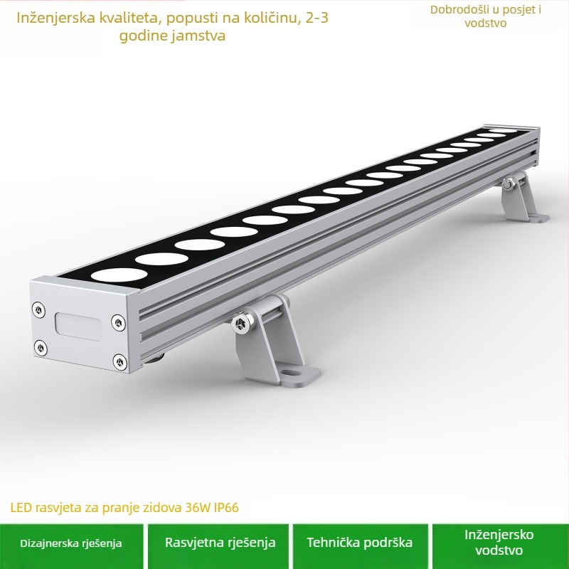 Vanjska vodootporna Cree LED rasvjeta za pranje zida, 36W, 2700K/3000K/2200K, linearno kućište