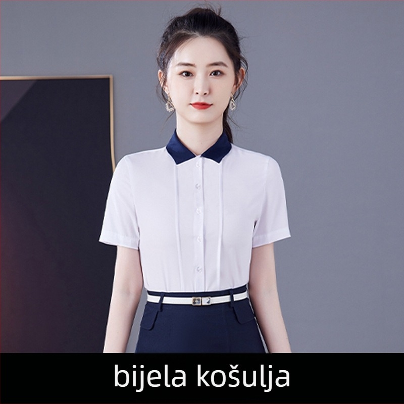 Ženska bluza od šifona s kratkim rukavima, ljeto 2023 – layering top u stilu kardigana za ured i razgovor