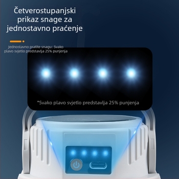 Solarsko vanjsko kampersko osvjetljenje, punjivo, dugotrajno, nužno osvjetljenje za štandove i šatore
