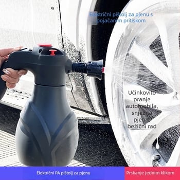 Električni pjena sprej za pranje automobila, bežično napajanje, visok tlak, mlaznica u obliku ventilatora