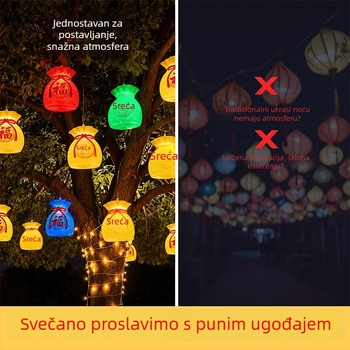 3D LED lampioni s torbom sreće za vanjsku dekoraciju drveća