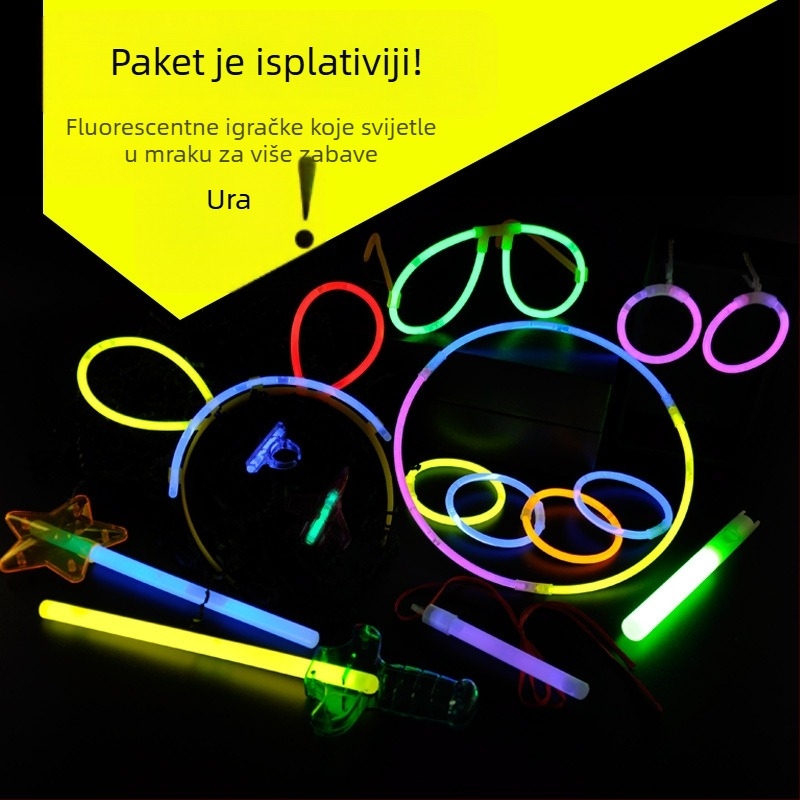 Set svjetlećih štapića s blistavim igračkama za zabave
