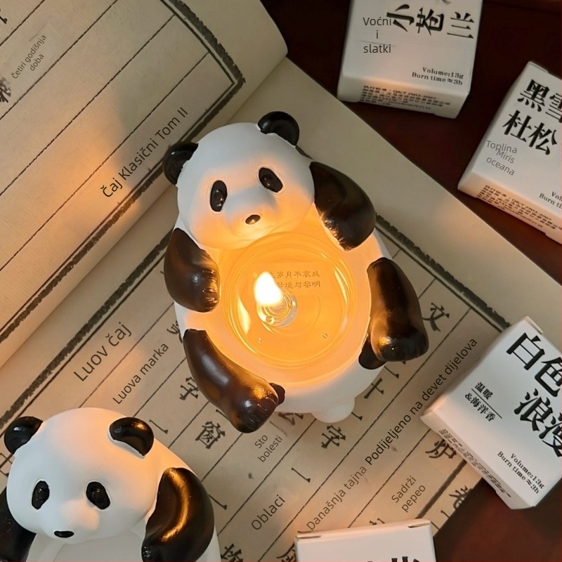 Aromatična svijeća u darovnoj kutiji nadahnutoj poezijom, panda držač svijeće, kreativan poklon za rođendan muškarcima i ženama