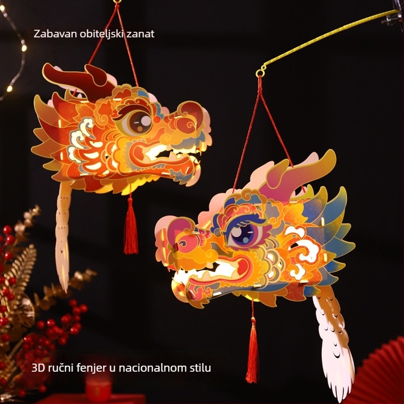 DIY komplet za djecu: lampion s glavom zmaja, dvorski lampion i cvjetni lampion, 2026