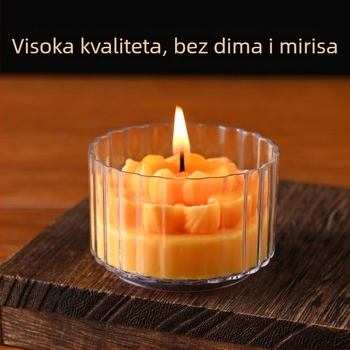 Lotus svijeća u šalicama od biljnog ghija, za budističke ponude, dugotrajno sagorijevanje