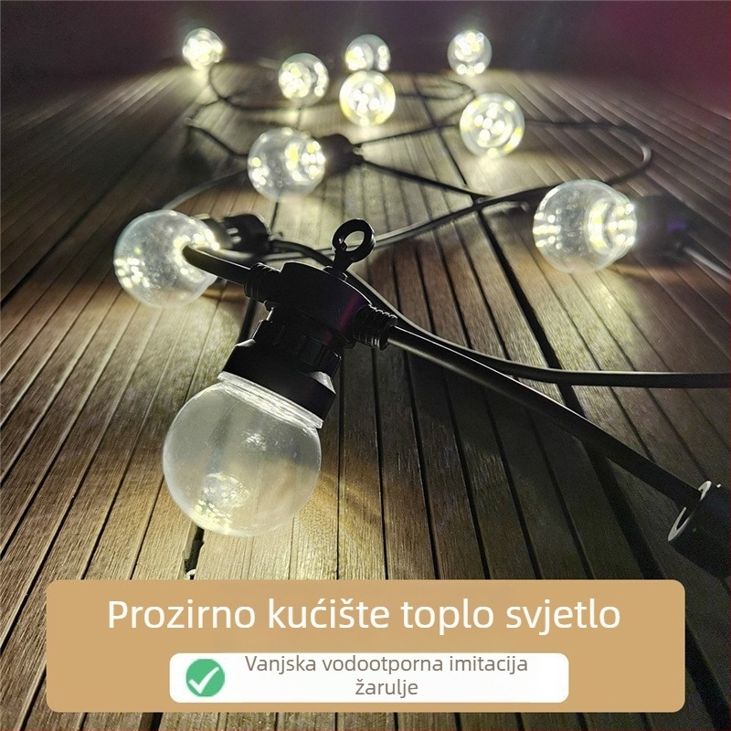 Vodootporna G50 kuglasta LED solarna niz za vanjsku dekoraciju – dvorište, ulica, kampiranje