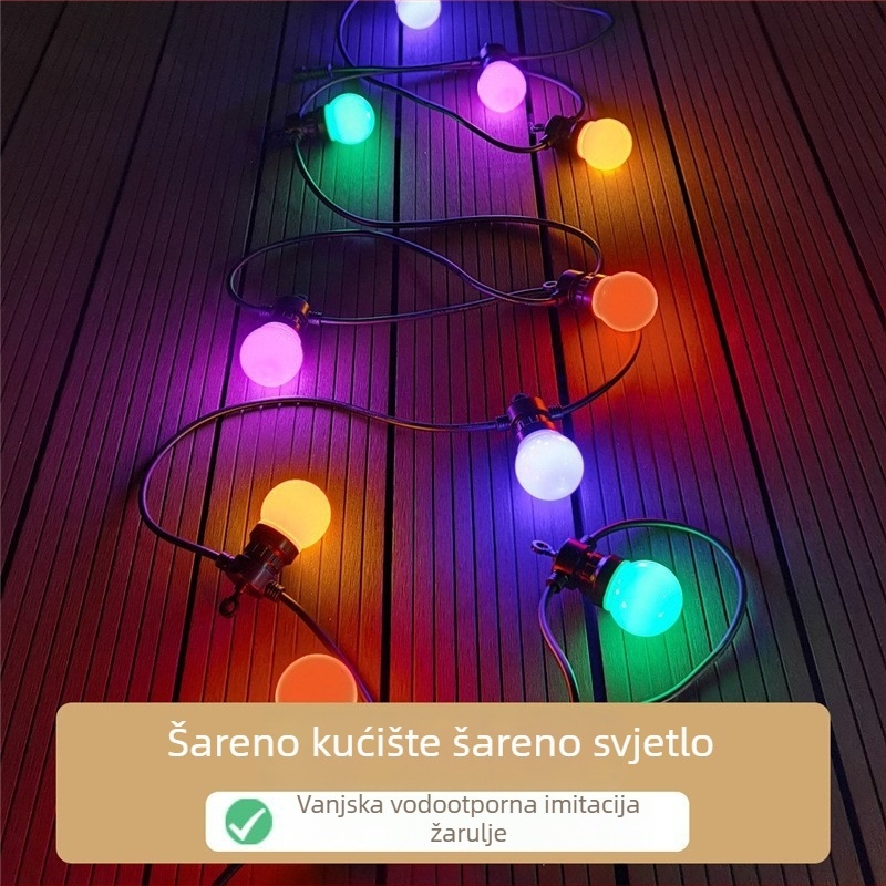 Vodootporna G50 kuglasta LED solarna niz za vanjsku dekoraciju – dvorište, ulica, kampiranje