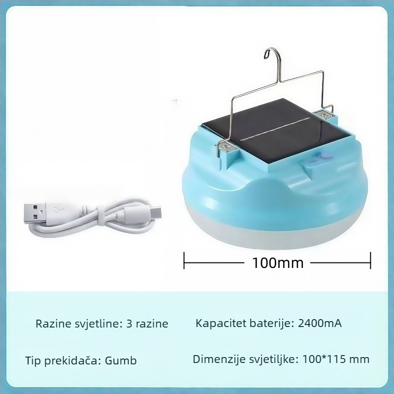 Solarna prijenosna kamping lampa – ultra jaka, punjiva, za nužne situacije