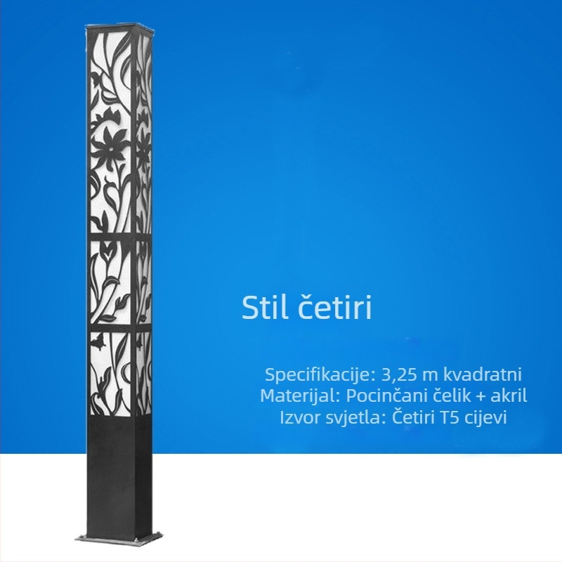 Solarne LED vanjske svjetiljke, kineskog stila, kvadratne pejzažne lampe za ceste, parkove i trgove