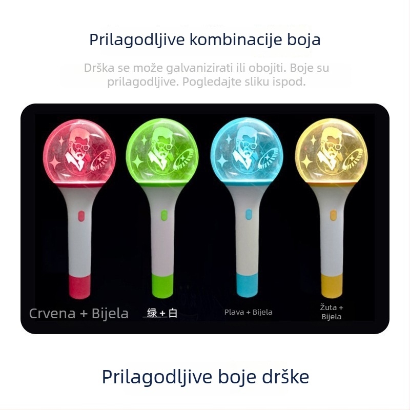 Bluetooth daljinski upravljana ručna svjetleća lopta s prozirnim kućištem, rekvizit za navijanje na koncertima, 15 boja LED