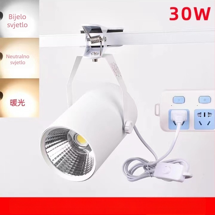 LED klipski reflektor, bez bušenja, napajanje iz priključka, 20W/30W, za izložbe, noćne pijace, vjenčanja, prijenosno osvjetljenje