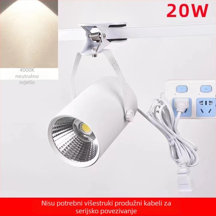 LED klipski reflektor, bez bušenja, napajanje iz priključka, 20W/30W, za izložbe, noćne pijace, vjenčanja, prijenosno osvjetljenje