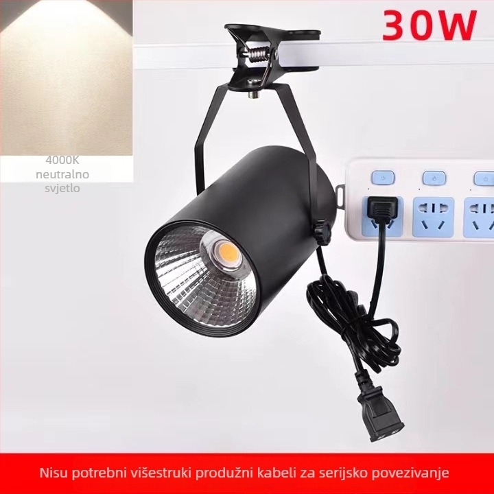 LED klipski reflektor, bez bušenja, napajanje iz priključka, 20W/30W, za izložbe, noćne pijace, vjenčanja, prijenosno osvjetljenje