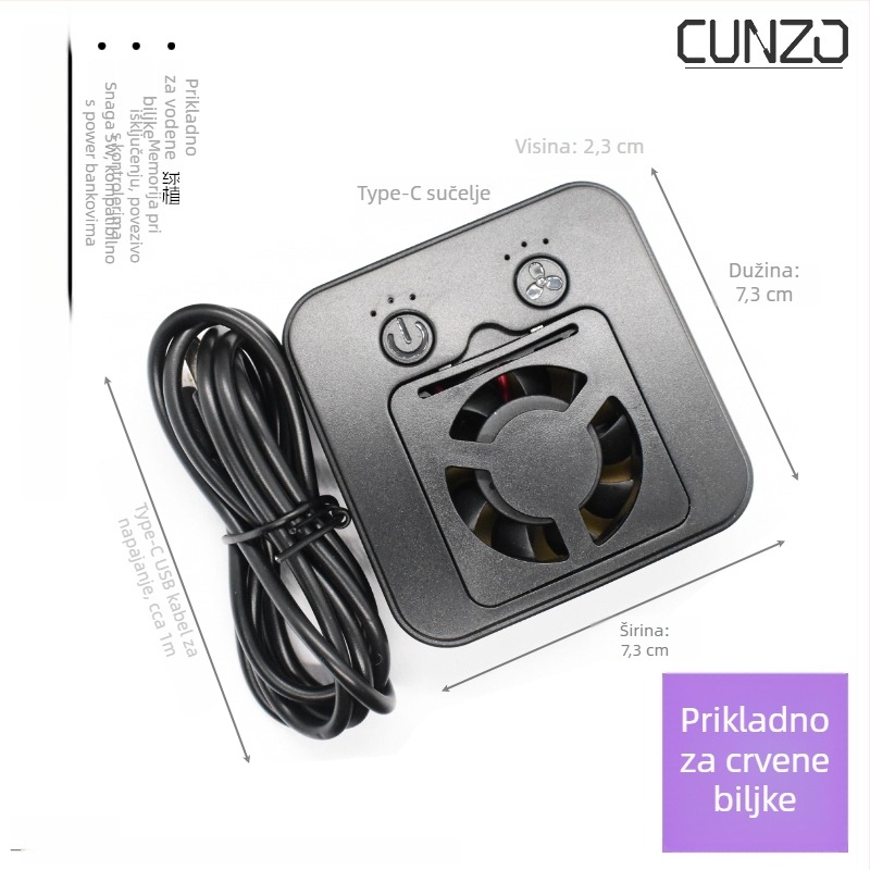 Mini rasvjeta za rast biljaka za bonsaje i mikro pejzaže, LED dodatno osvjetljenje za zelene biljke i sukulente, poboljšanje boja, ventilacija i hlađenje, 5V
