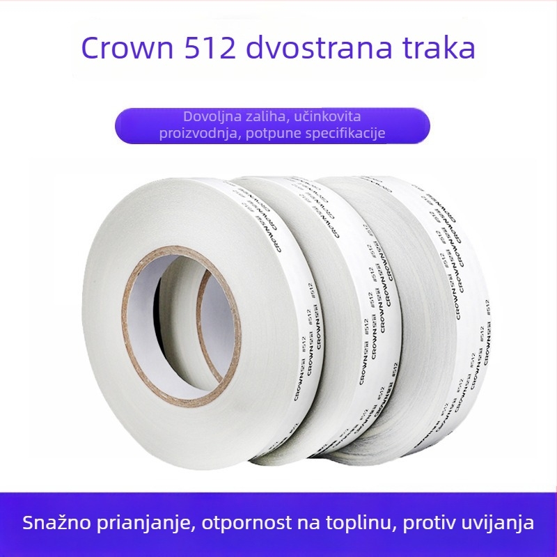 CROWN 512 dvostrana ljepljiva traka s jakom adhezijom, ultra tanka, otporna na visoke temperature za metalne i plastične dijelove, automobilska traka