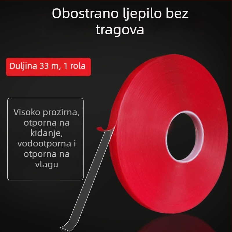 Prozirna akrilna dvostruka ljepljiva traka s nano premazom, otporna na visoke temperature, za automobilske ukrase, bez ostataka, prilagodljiva